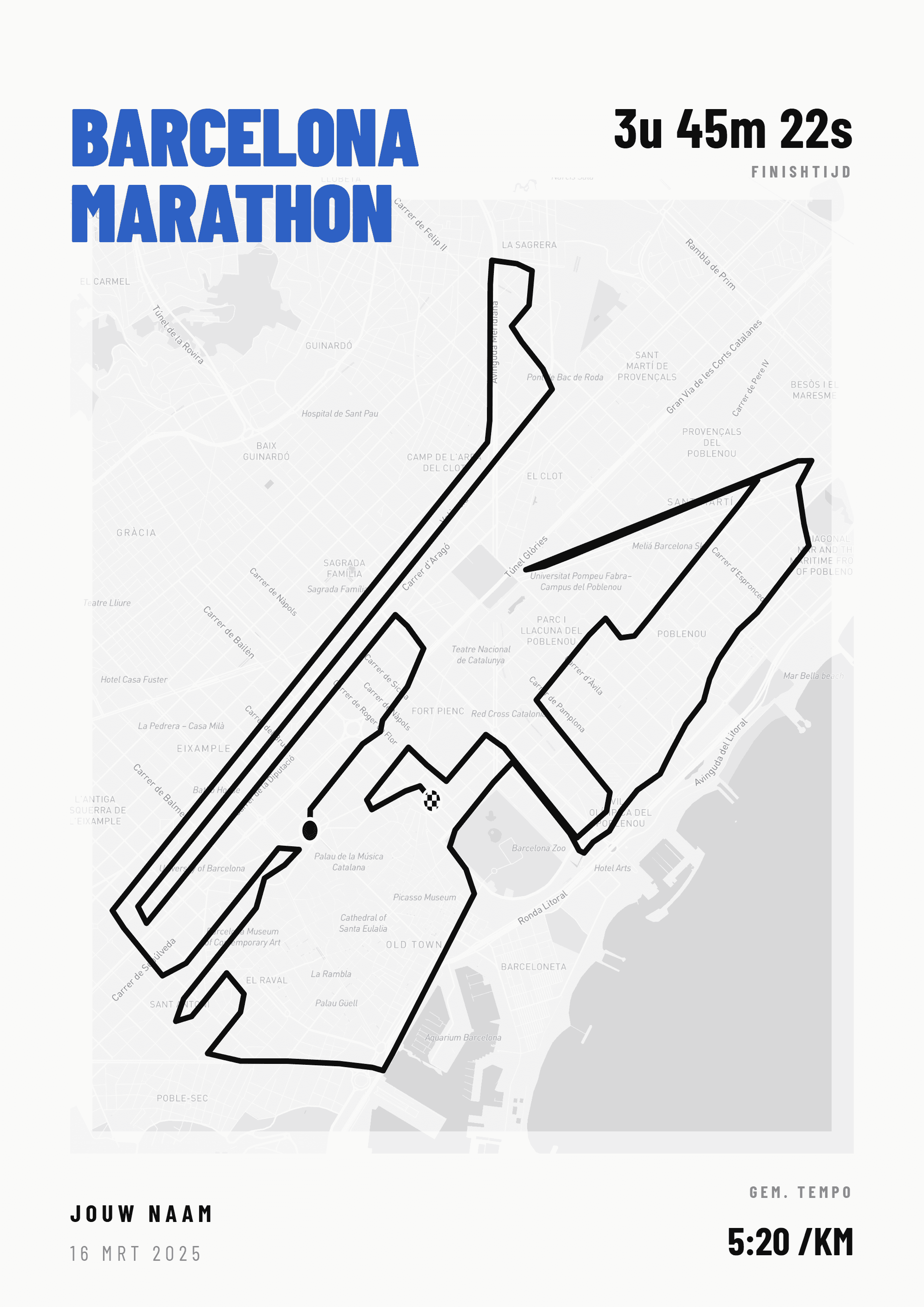 Voorbeeldposter Barcelona Marathon