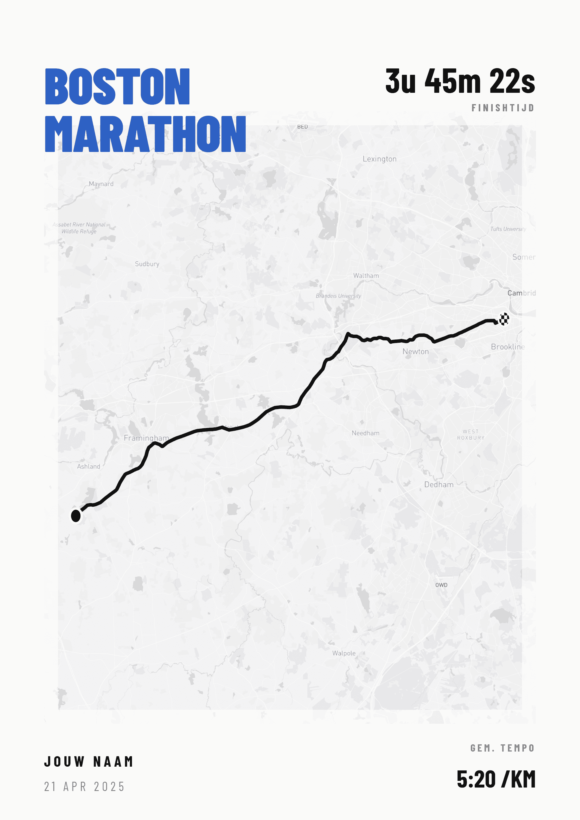 Voorbeeldposter Boston Marathon