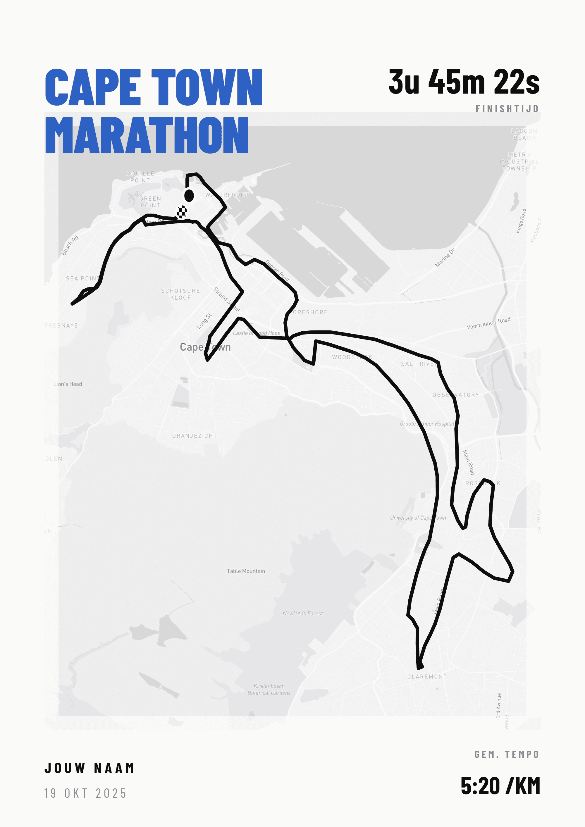 Voorbeeldposter Cape Town Marathon