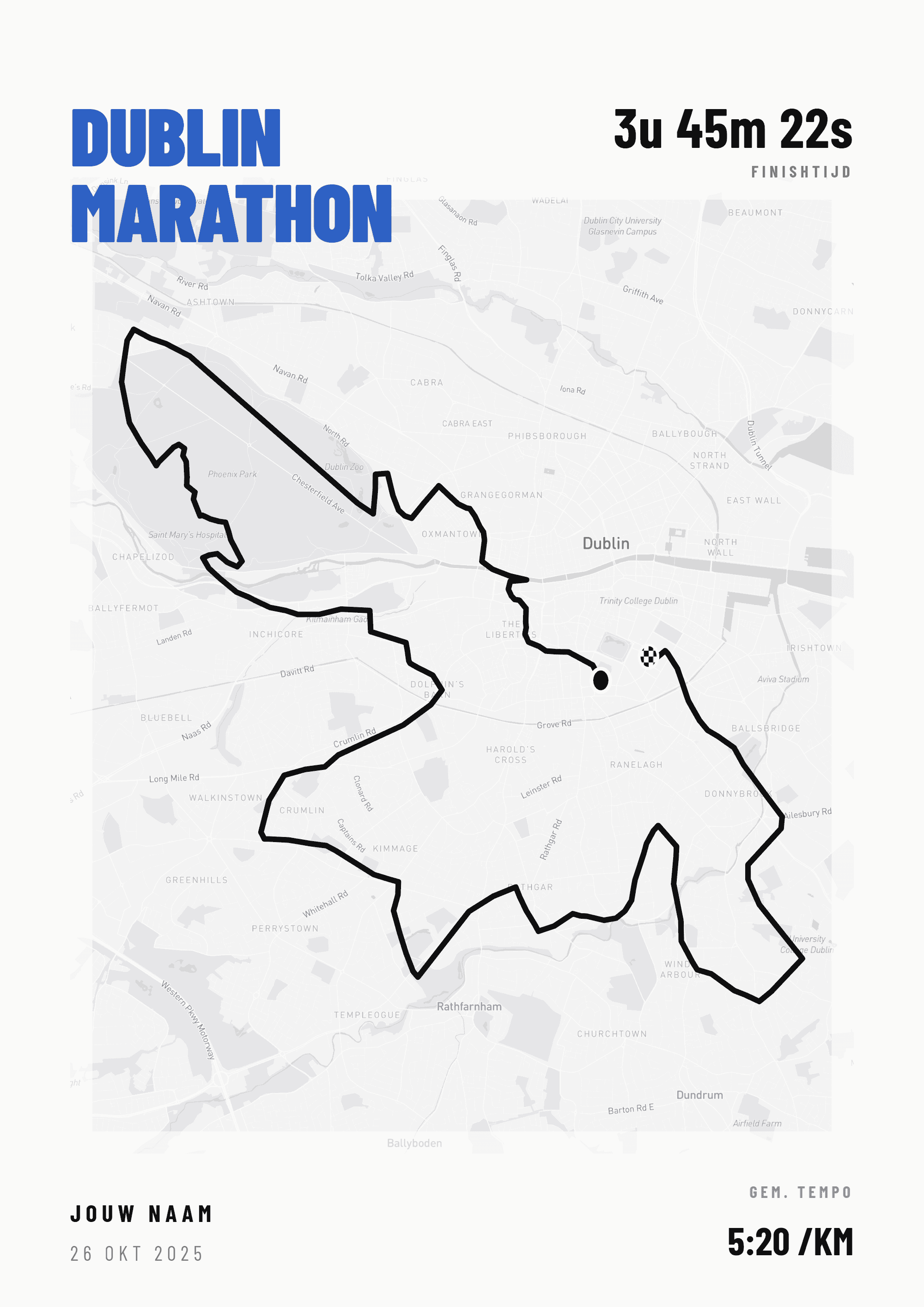 Voorbeeldposter Dublin Marathon