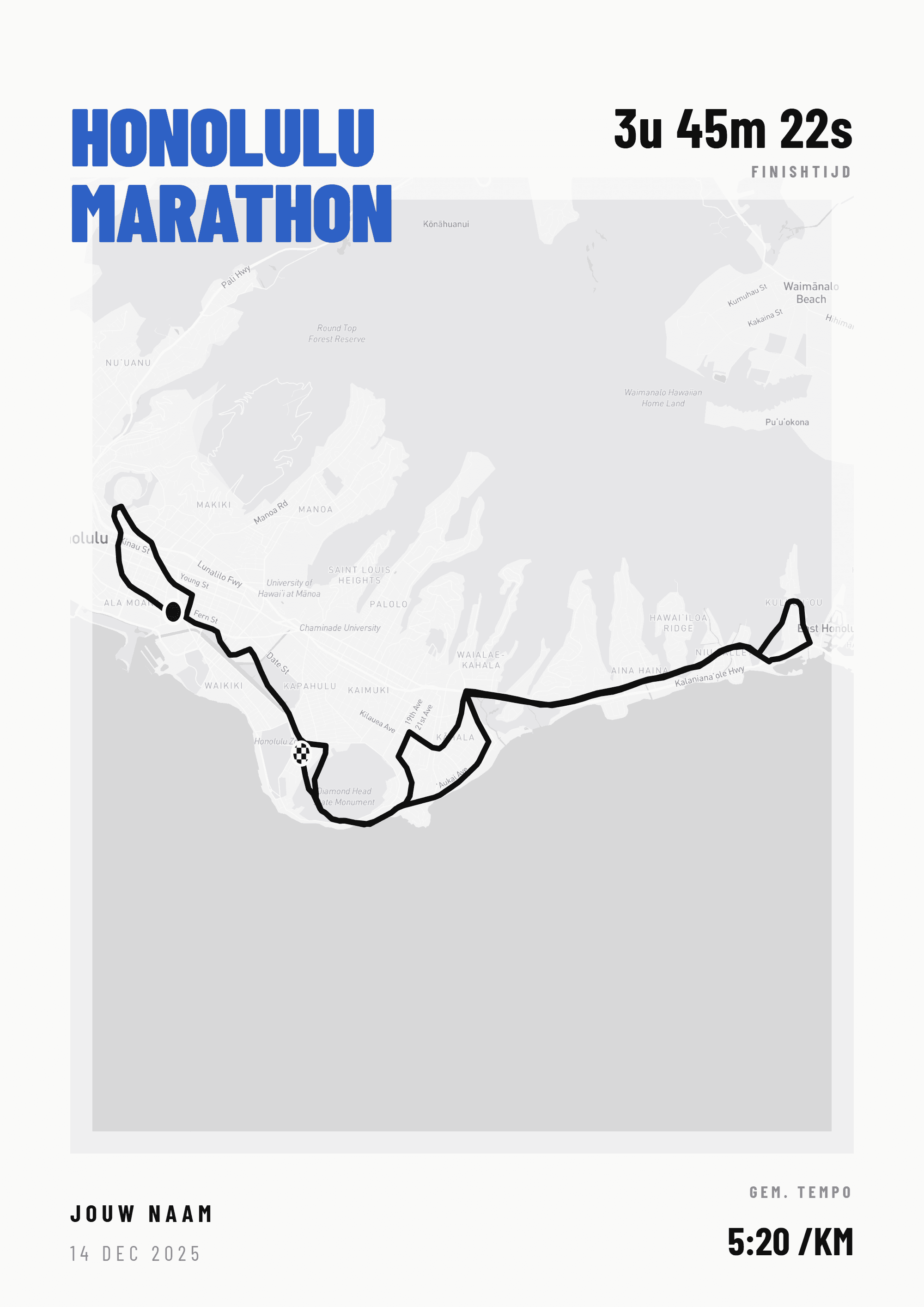 Voorbeeldposter Honolulu Marathon