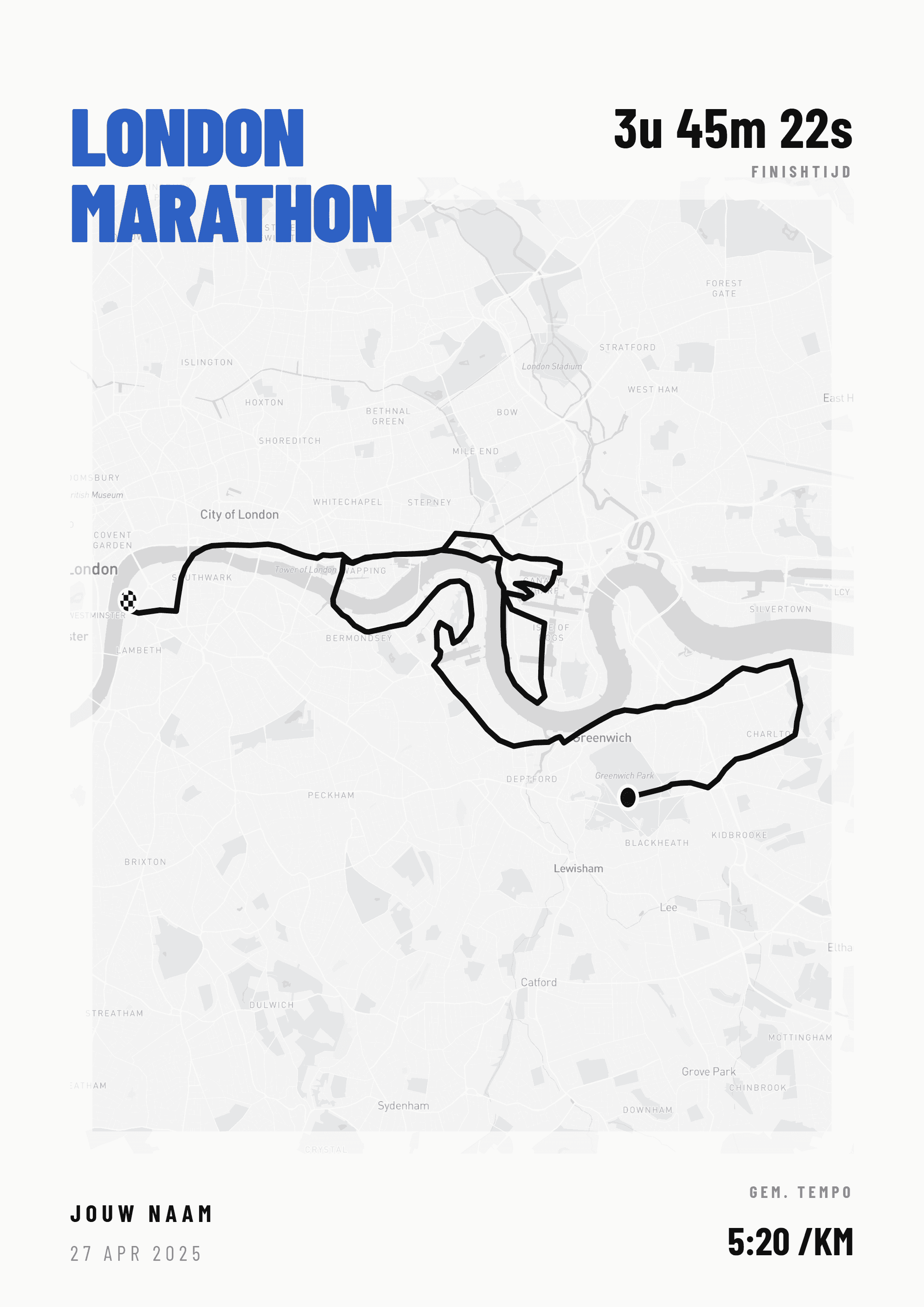 Voorbeeldposter London Marathon