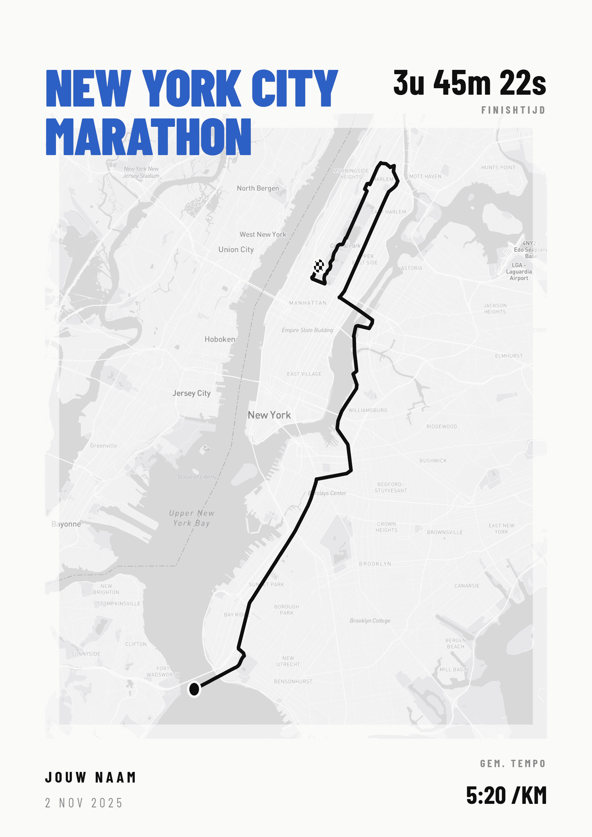 Voorbeeldposter New York City Marathon
