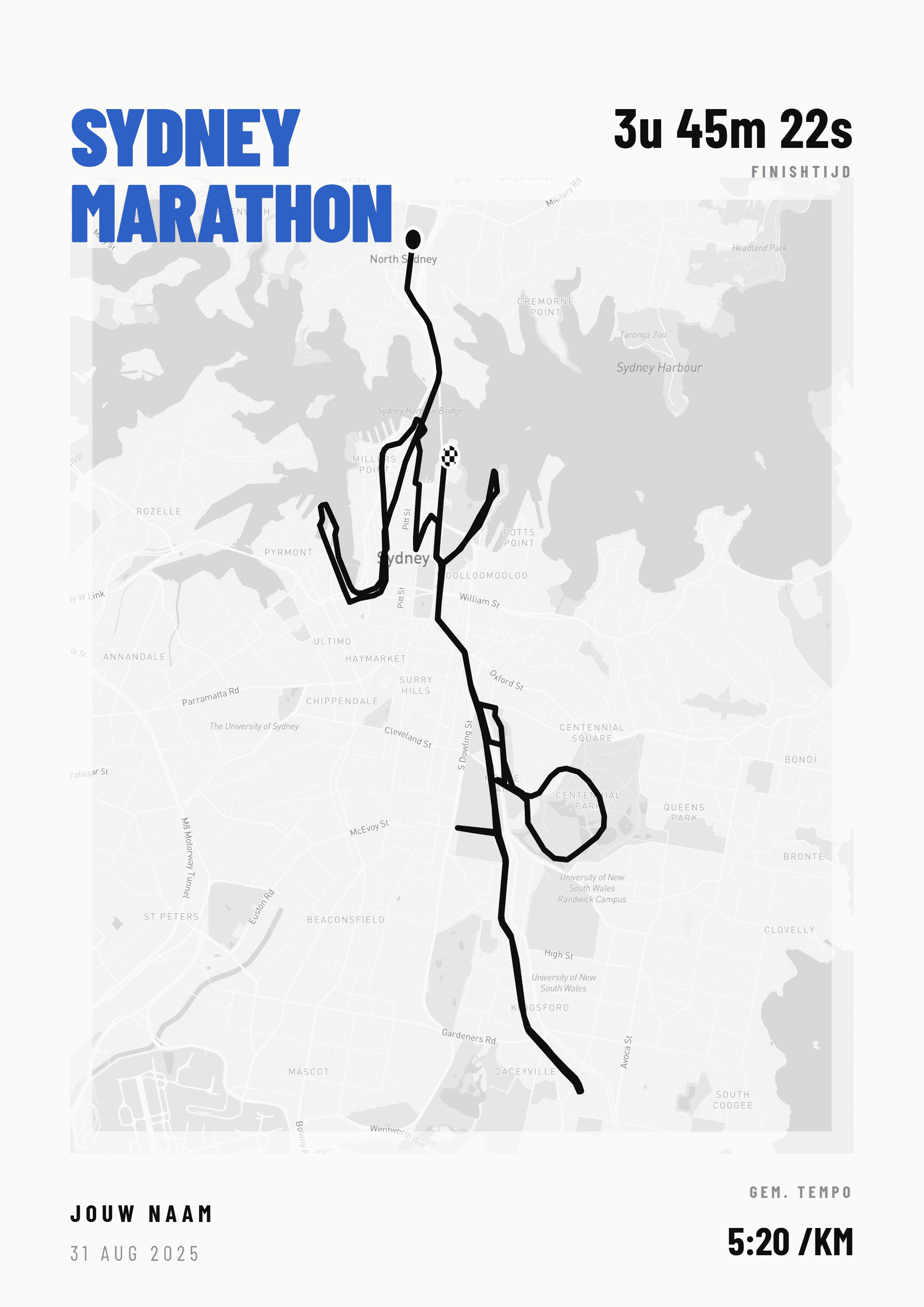 Voorbeeldposter Sydney Marathon