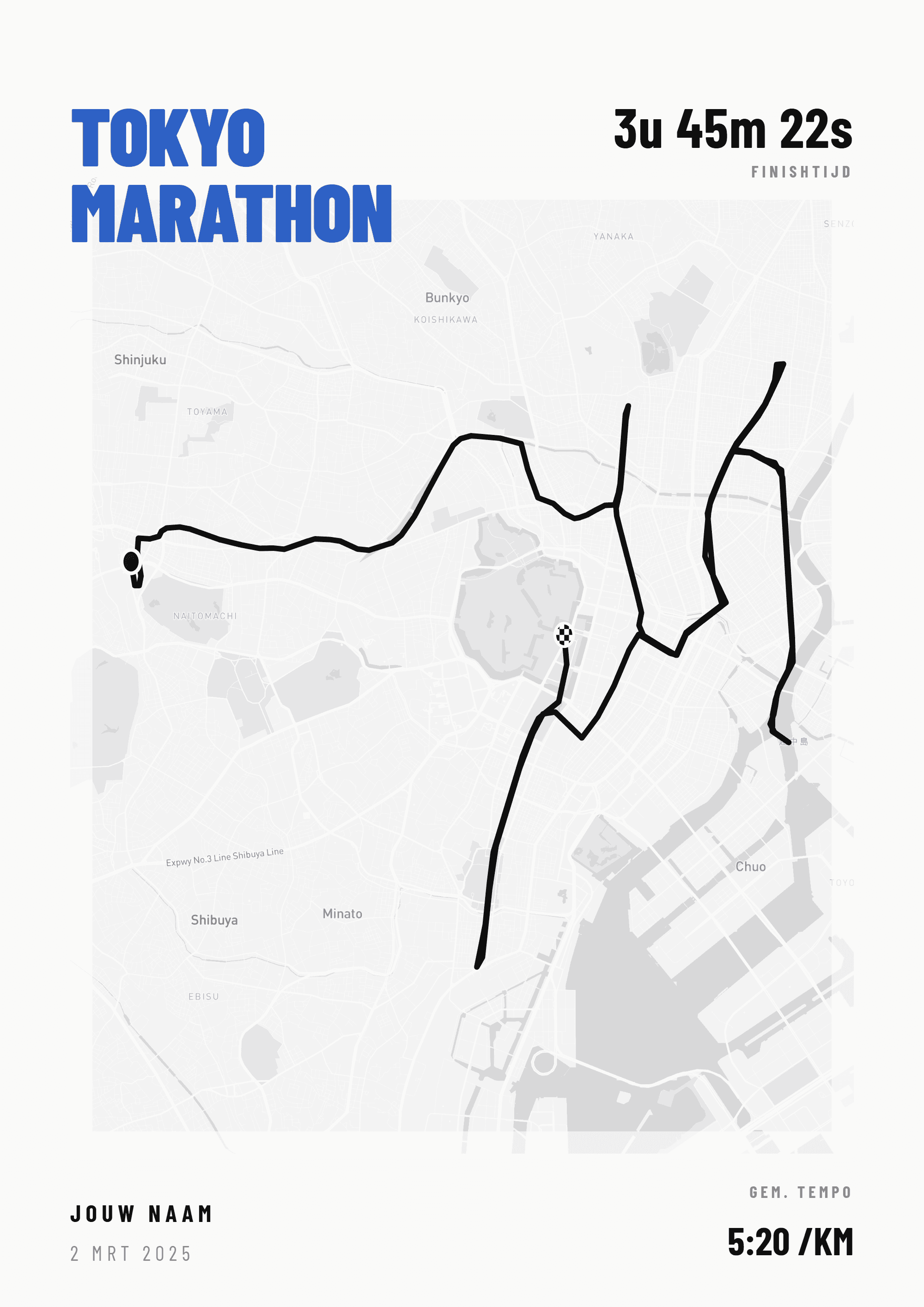 Voorbeeldposter Tokyo Marathon